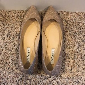 Nina gold sparkle shoes.